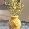 Florero De Porcelana Amarillo Diseño Sakura