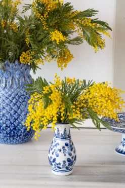 Florero De Porcelana Azul Y Blanco Modelo Osaka