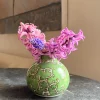 Florero De Porcelana Verde Diseño Lian