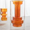 Florero Doble Cristal Naranja Grande
