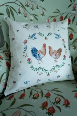 Funda De Cojín De Algodón Con Diseño De Gallinas