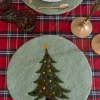 Individual De Fieltro Verde Con Diseño De Árbol De Navidad