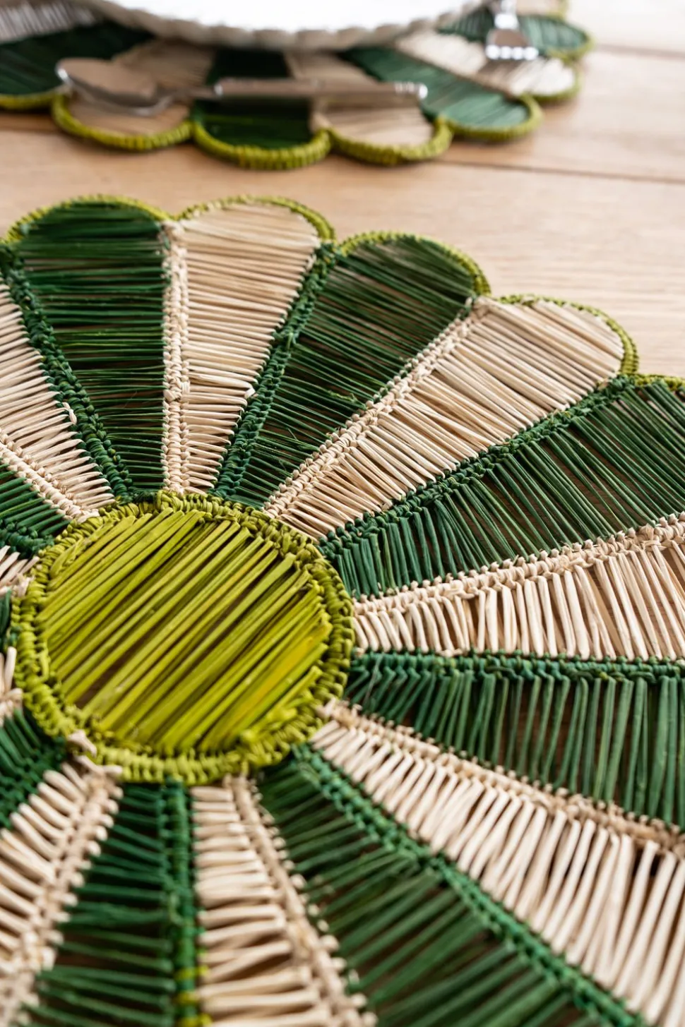 Individual Diseño Margarita Verde