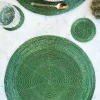 Individual Verde Bordado Con Cuentas