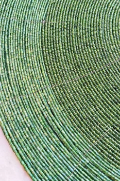 Individual Verde Bordado Con Cuentas