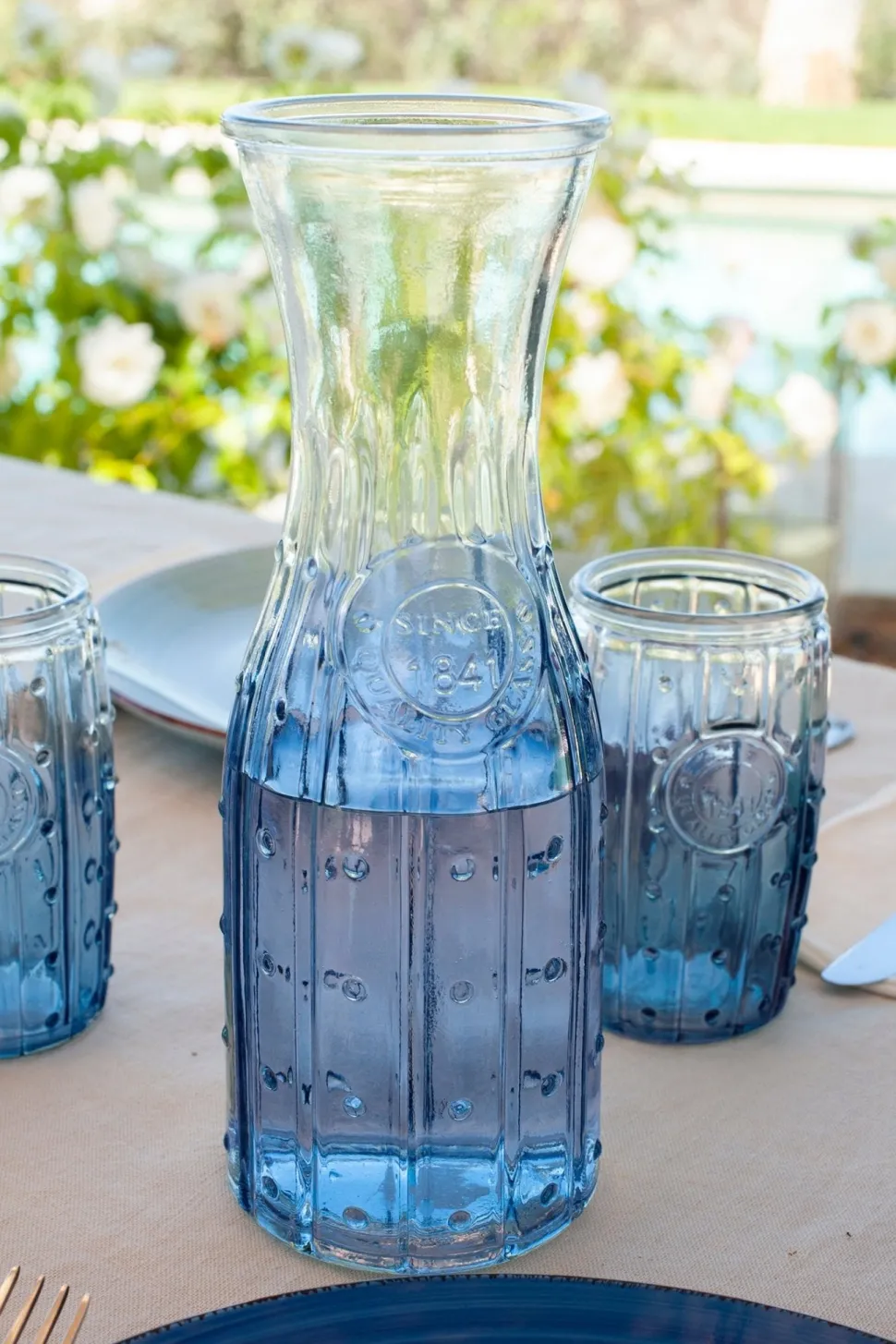 JARRA CRISTAL TONOS AZULES