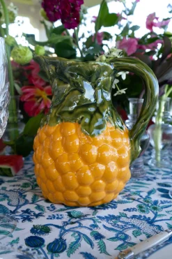 Jarra De Cerámica Con Diseño De Uvas Amarillas