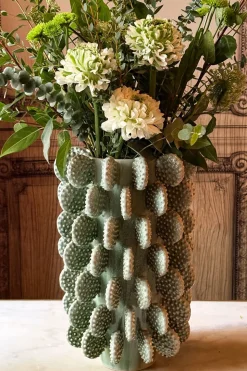 Jarrón Alto Con Diseño De Cactus Verde