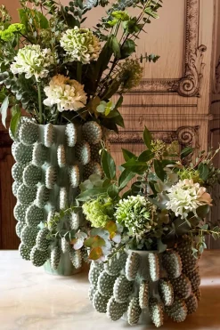 Jarrón Alto Con Diseño De Cactus Verde