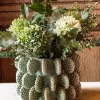 Jarrón Bajo Con Diseño De Cactus Verde