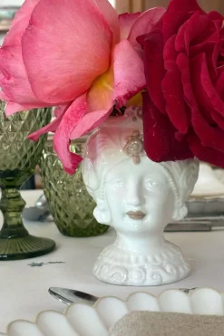 Jarrón Busto Diseño Hindú Blanco