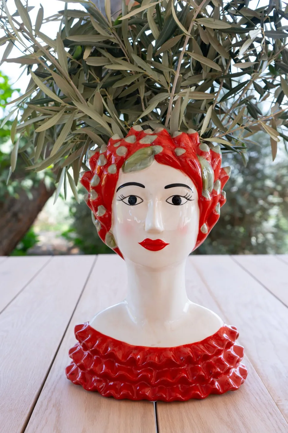 Jarrón Busto Lady Chili De Porcelana