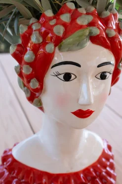 Jarrón Busto Lady Chili De Porcelana