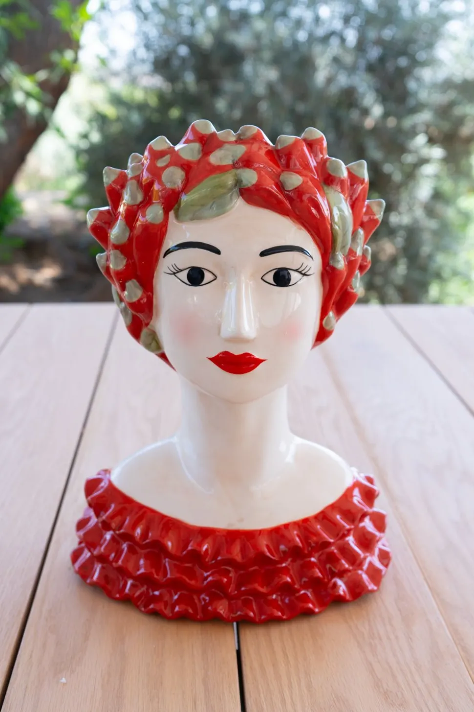 Jarrón Busto Lady Chili De Porcelana