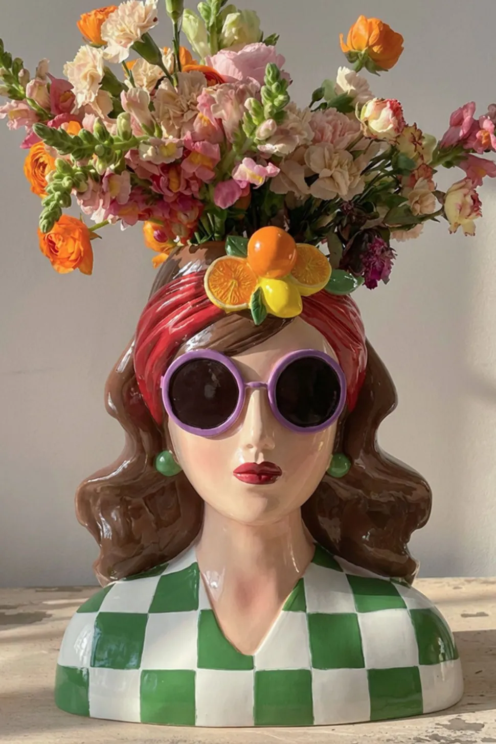 Jarrón Busto Lady Fashion Morena