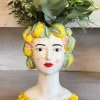 Jarrón Busto Lady Limones De Porcelana