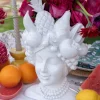 Jarrón Busto Lady Tutti Fruti Blanco De Porcelana