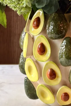 Jarrón Con Diseño De Aguacates En Relieve