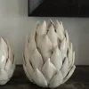 Jarrón Con Diseño De Alcachofa Blanco Grande