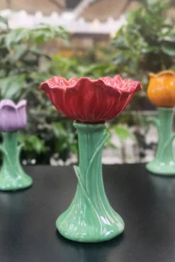 Jarrón Con Diseño De Amapola Roja