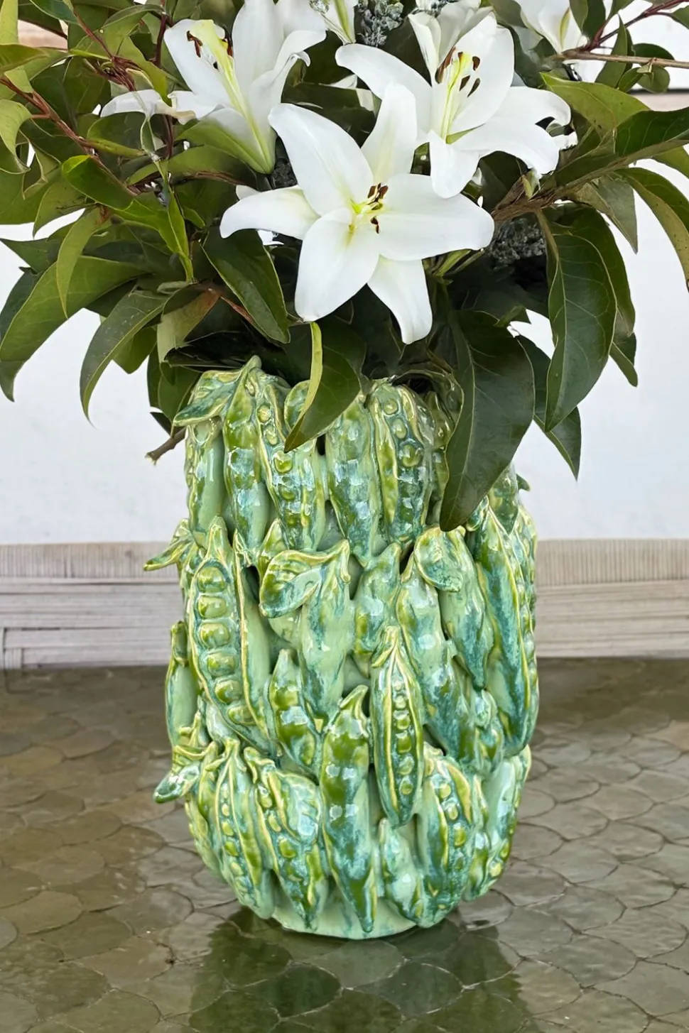 Jarrón Con Diseño De Guisantes