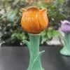 Jarrón Con Diseño De Tulipán Naranja