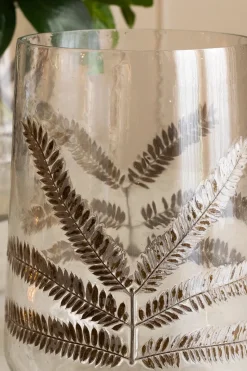 Jarrón Cristal Hojas Otoño