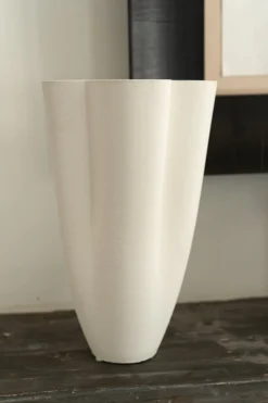 Jarrón De Cerámica Con Diseño De Flor Y Con Textura