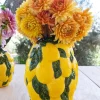 Jarrón Diseño Limones De Porcelana Grande