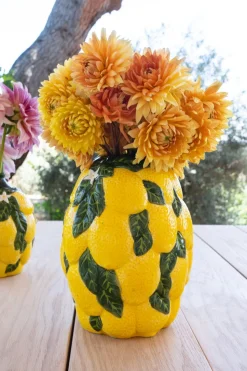 Jarrón Diseño Limones De Porcelana Grande