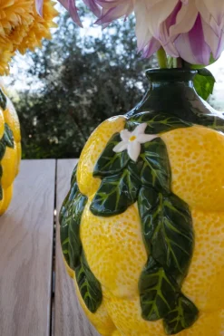 Jarrón Diseño Limones De Porcelana Pequeño