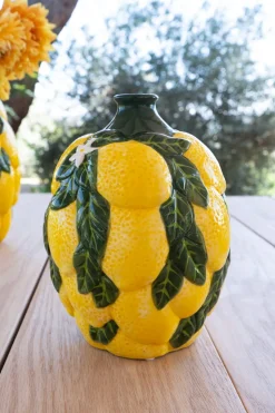 Jarrón Diseño Limones De Porcelana Pequeño