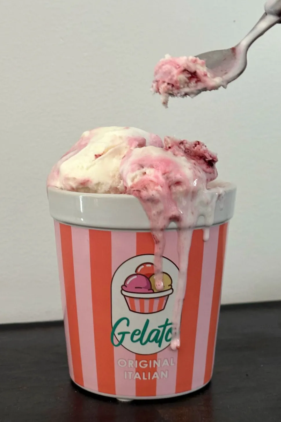 Jarrón "Gelato" Rosa y Rojo