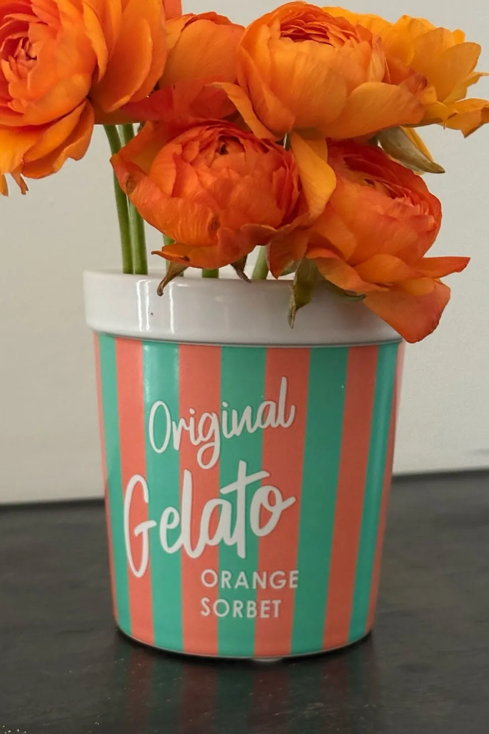 Jarrón "Gelato" Verde y Naranja