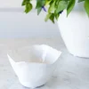 Jarrón Irregular De Porcelana Blanco Brillante 9 Cm