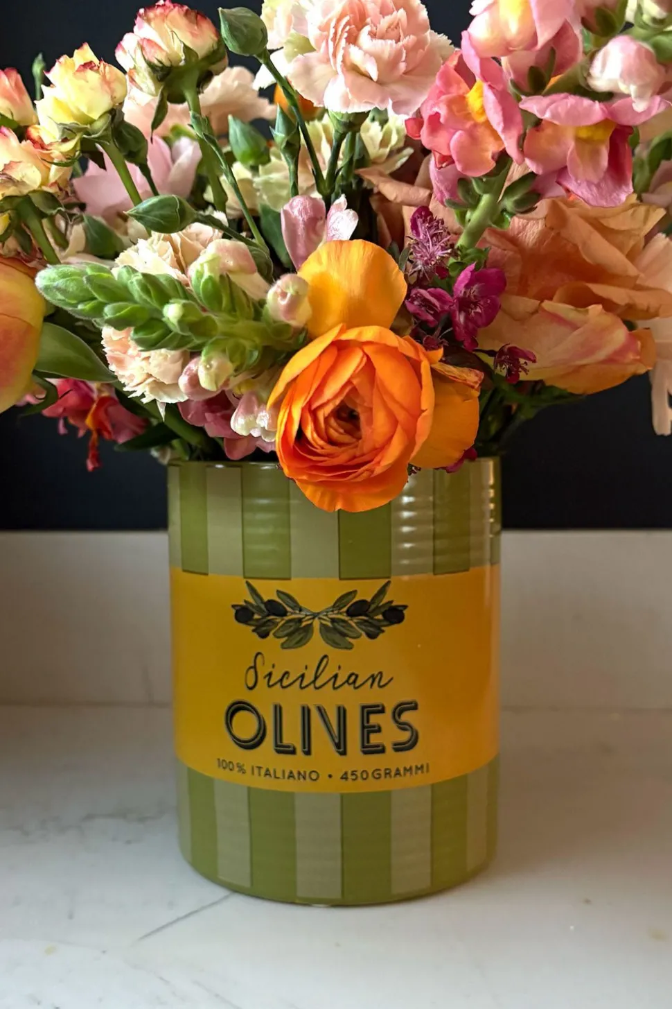 Jarrón "Olives" Rayas Verdes