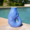Jarrón Pez Azul