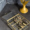 Joyero De Cristal Con Detalles Dorados