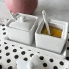 Juego 3 Piezas Cerámica Blanca