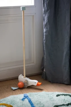 Juguete De Empuje De Madera Con Diseño De Ganso