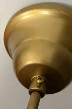 Lámpara Colgante De Hierro Dorado