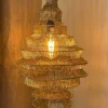 Lámpara Colgante Diamante De Hierro Dorado