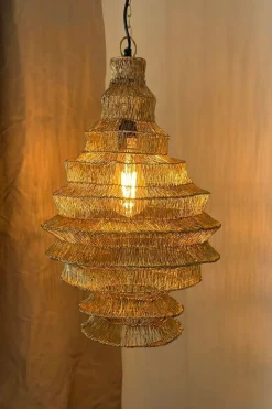Lámpara Colgante Diamante De Hierro Dorado