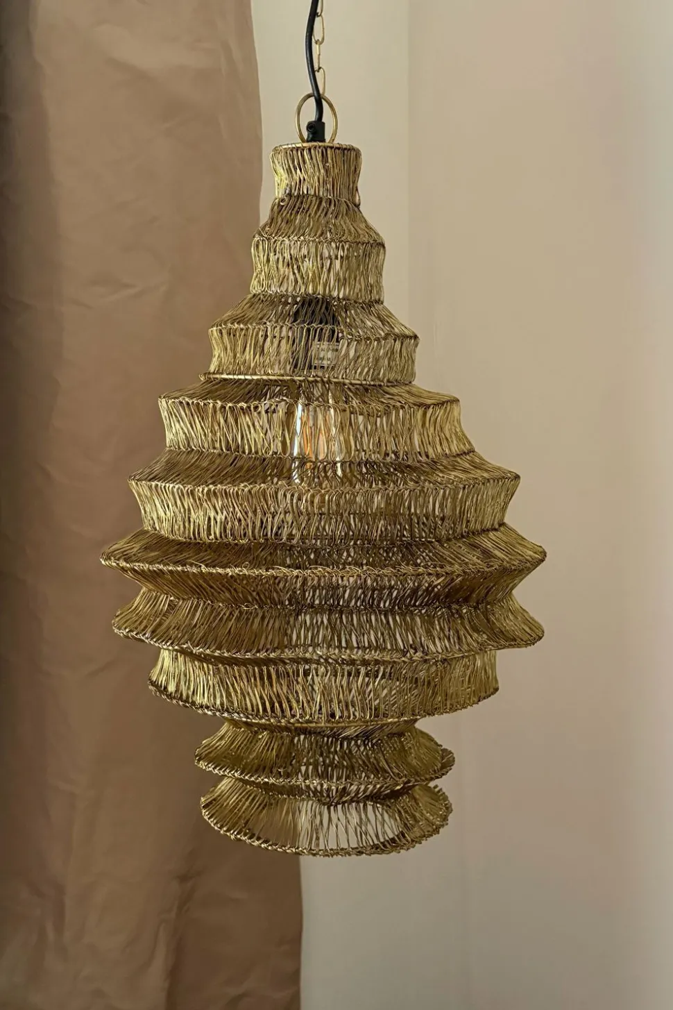 Lámpara Colgante Diamante De Hierro Dorado