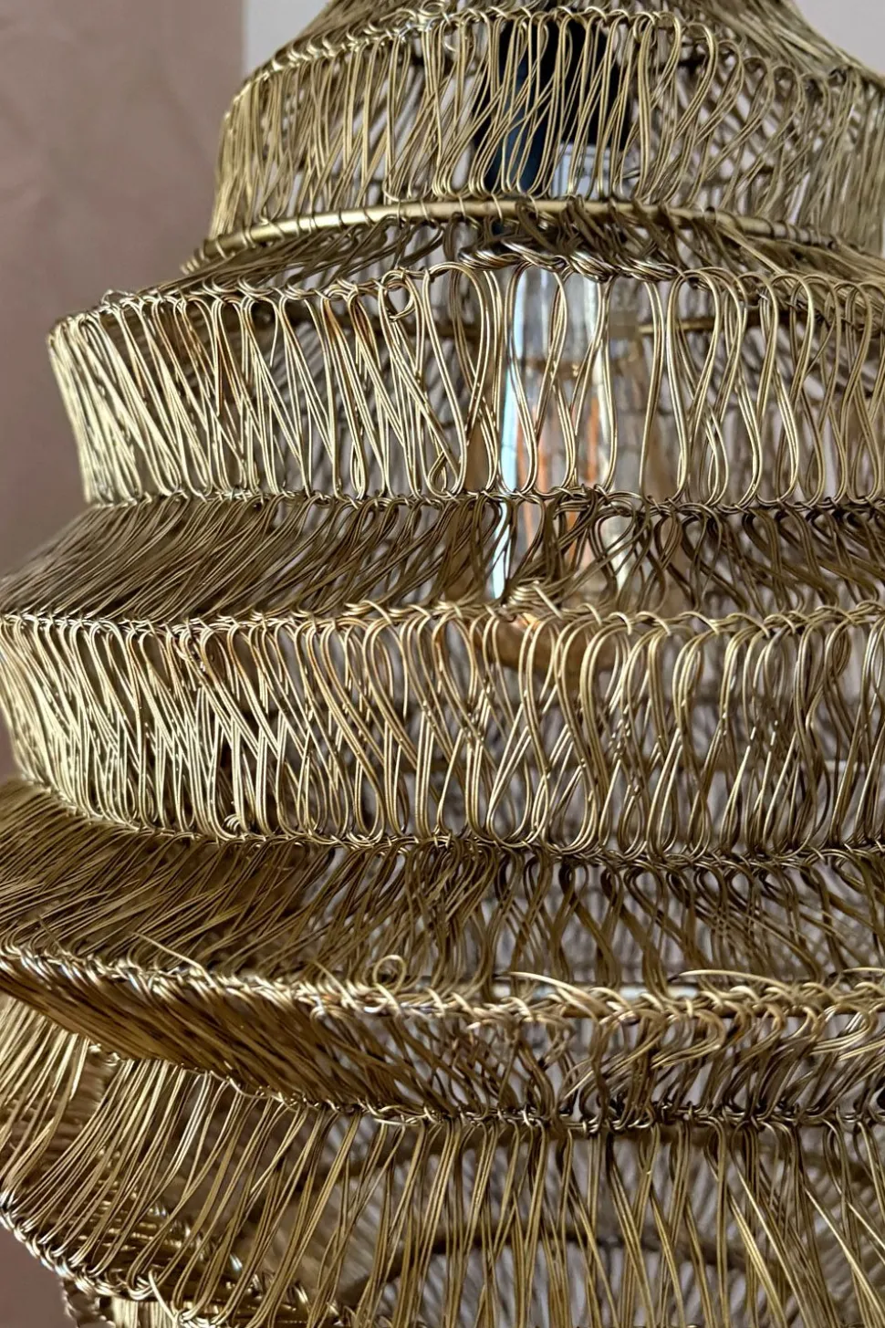 Lámpara Colgante Diamante De Hierro Dorado