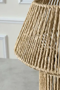 Lámpara De Mesa De Cuerdas En Papel Trenzado