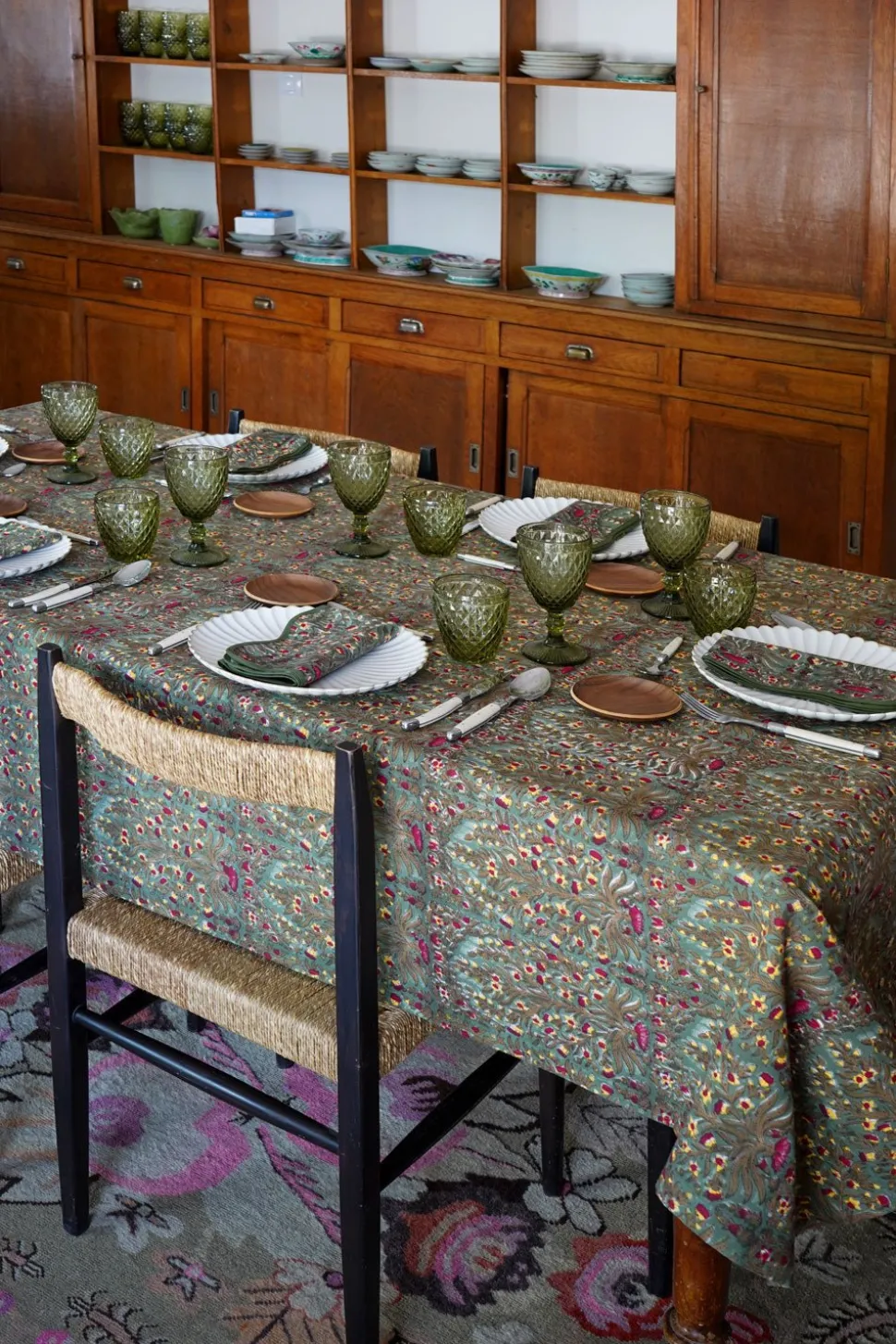 Mantel Flores Verdes