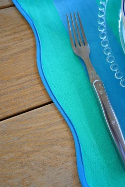 Mantel Individual Rayas Azules Y Verdes