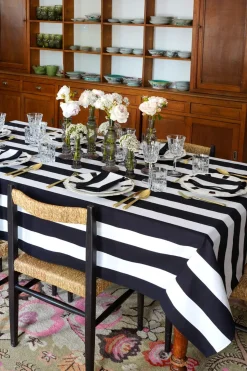 Mantel Rayas Blancas Y Negras