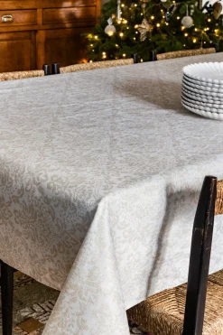 Manteles Antimanchas Con Diseño Jacquard Dorado
